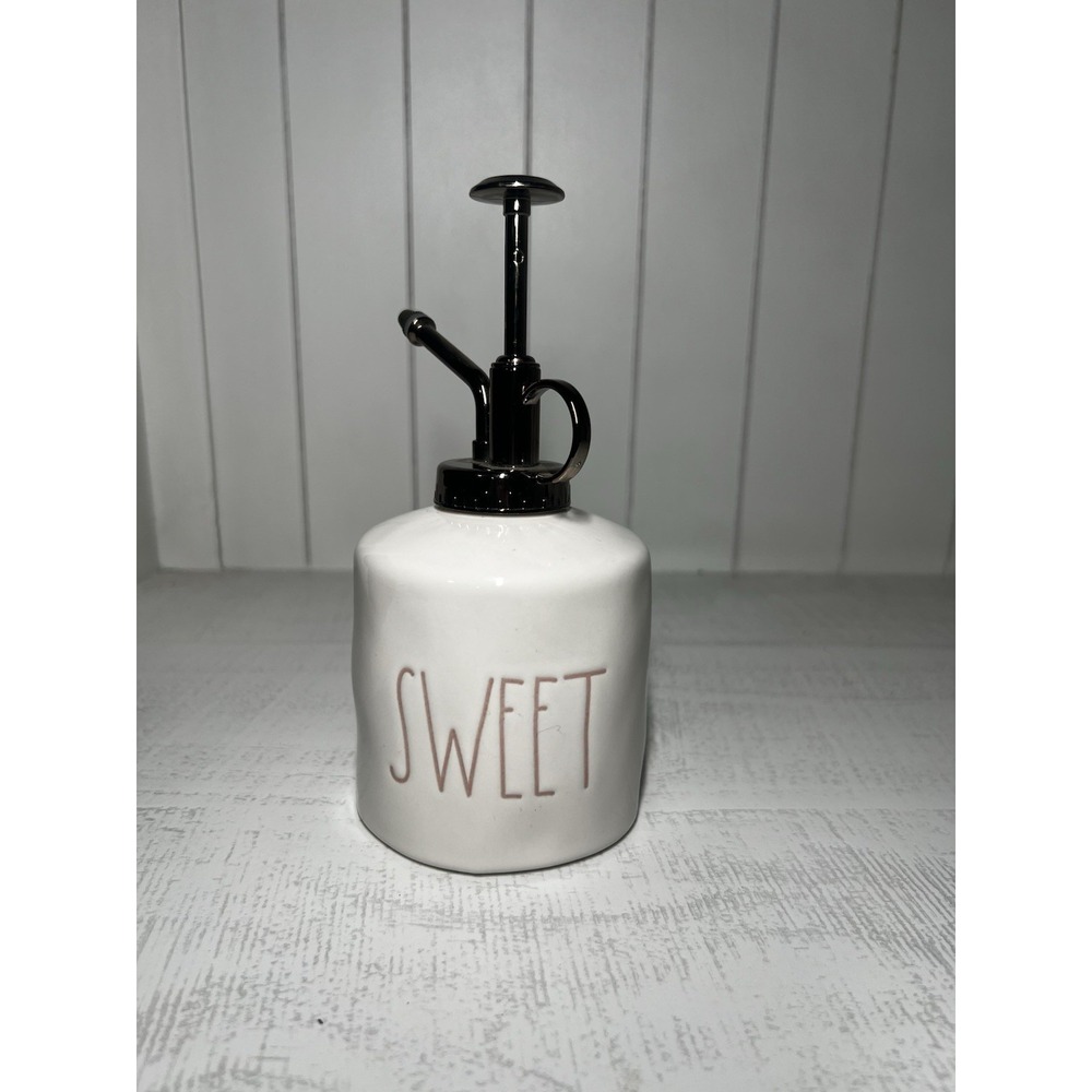 White Ceramic Spray Bottle with 'SWEET' Text